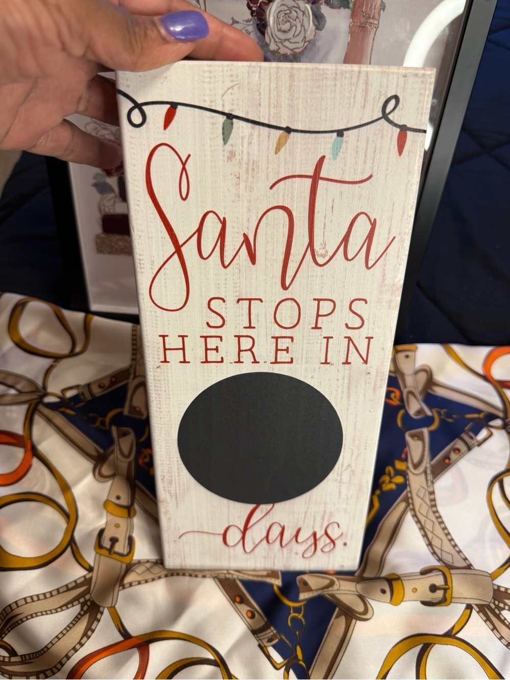 Holiday 'Santa Stops Here' Countdown Sign - Red